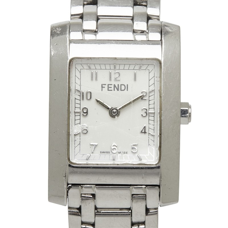 フェンディ オロロジ クラシコ 腕時計 7000L クオーツ ホワイト文字盤 ステンレススチール レディース FENDI 【中古】