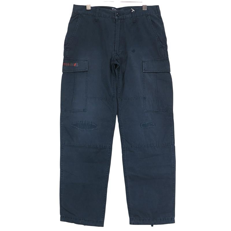 新品同様 WTAPS ダブルタップス 10AW JUNGLE.STOCK/TROUSERS.FATIGUE.CTN.RIPSTOP 102GWDT-PTM03 ジャングル ストック トラウザーズ リップストップ ネイビー カーゴ パンツ サイズS