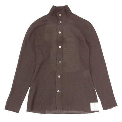 ISSEY MIYAKE イッセイミヤケ IM51-KJ753 KNIT SHIRT ニット シャツ カーディガン ブラウン系 2【美品】【中古】