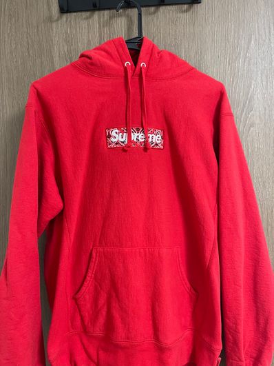 Supreme Bandana Box Logo Hooded Sweatshirt "Red"