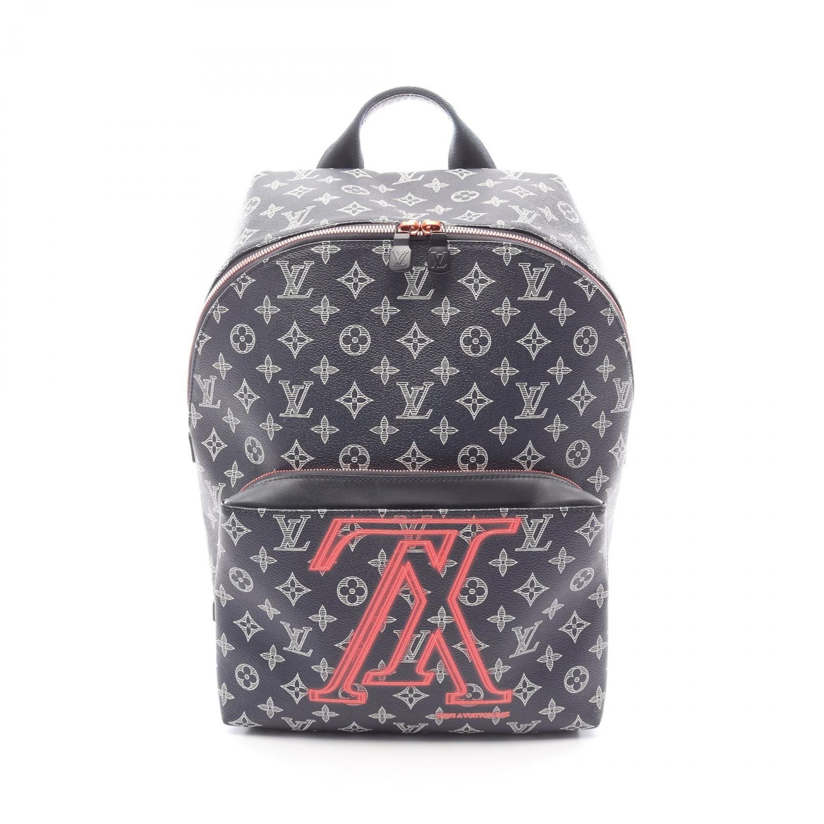 ルイ・ヴィトン LOUIS VUITTON アポロ アップサイドダウン リュックサック バックパック バッグ PVCコーティングキャンバス レザー モノグラム・インク レッド メンズ ブラック系 / レッド系 / ホワイト系 M43676