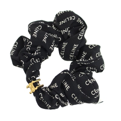 CELINE セリーヌ シルク 真鍮 レイユール ヘアアクセサリー シュシュ 46Y352SIB.35OB レディース【中古】
