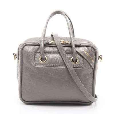 バレンシアガ BALENCIAGA ブランケット スクエアS 2WAY ハンドバッグ バッグ レザー レディース グレー系 466541 【中古】
