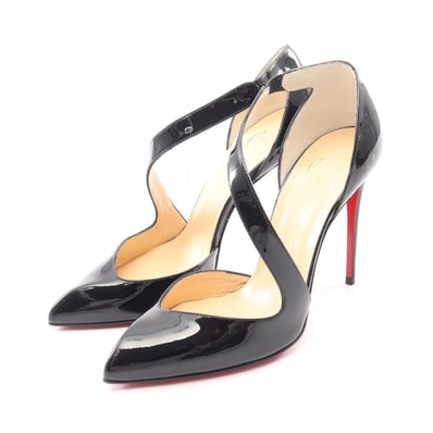 クリスチャンルブタン Christian Louboutin MILITANTE 100 ポインテッドトゥ パンプス 靴 パテントレザー レディース ブラック系 【中古】