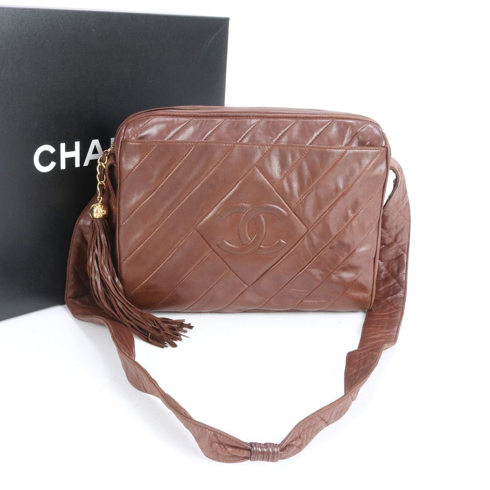 ■美品 シャネル ラムスキン レザーショルダーバッグ
