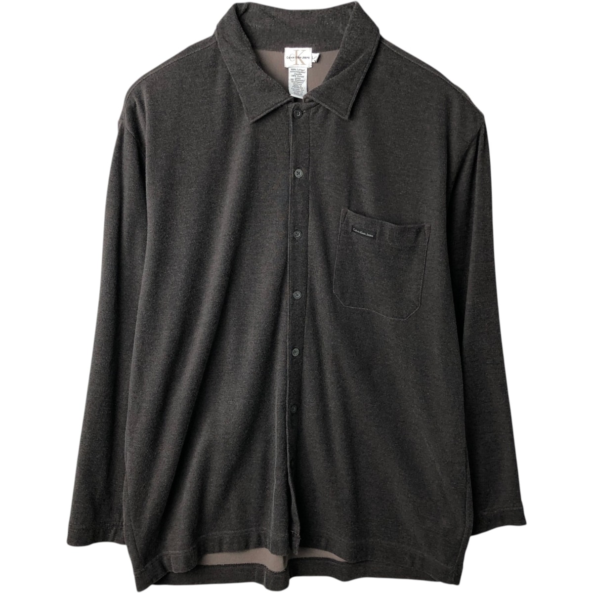 古着 90~00年代 カルバンクライン Calvin klein JEANS 長袖 コットンシャツ ボックスシャツ メンズL相当/eaa635659