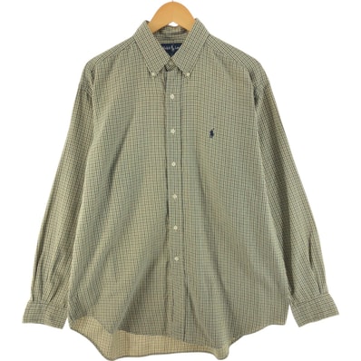 古着 ラルフローレン Ralph Lauren BLAIRE 長袖 ボタンダウンチェックシャツ メンズL相当/eaa515445