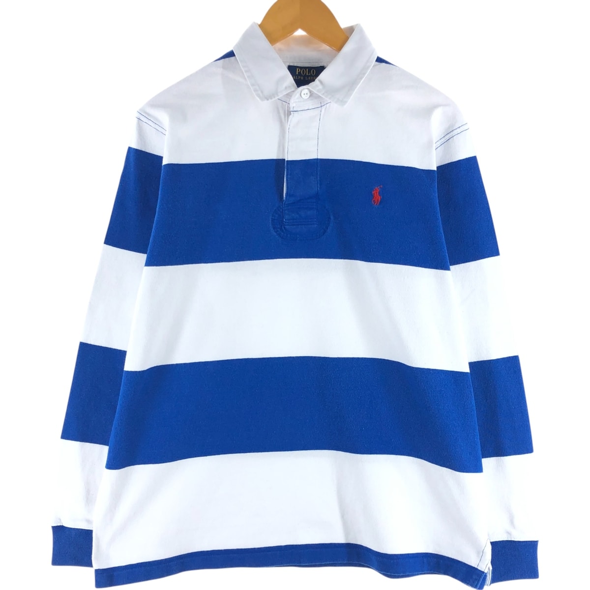 古着 ラルフローレン Ralph Lauren POLO RALPH LAUREN ボーダー柄 長袖 ラガーシャツ メンズL相当/eaa538028
