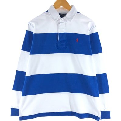 古着 ラルフローレン Ralph Lauren POLO RALPH LAUREN ボーダー柄 長袖 ラガーシャツ メンズL相当/eaa538028