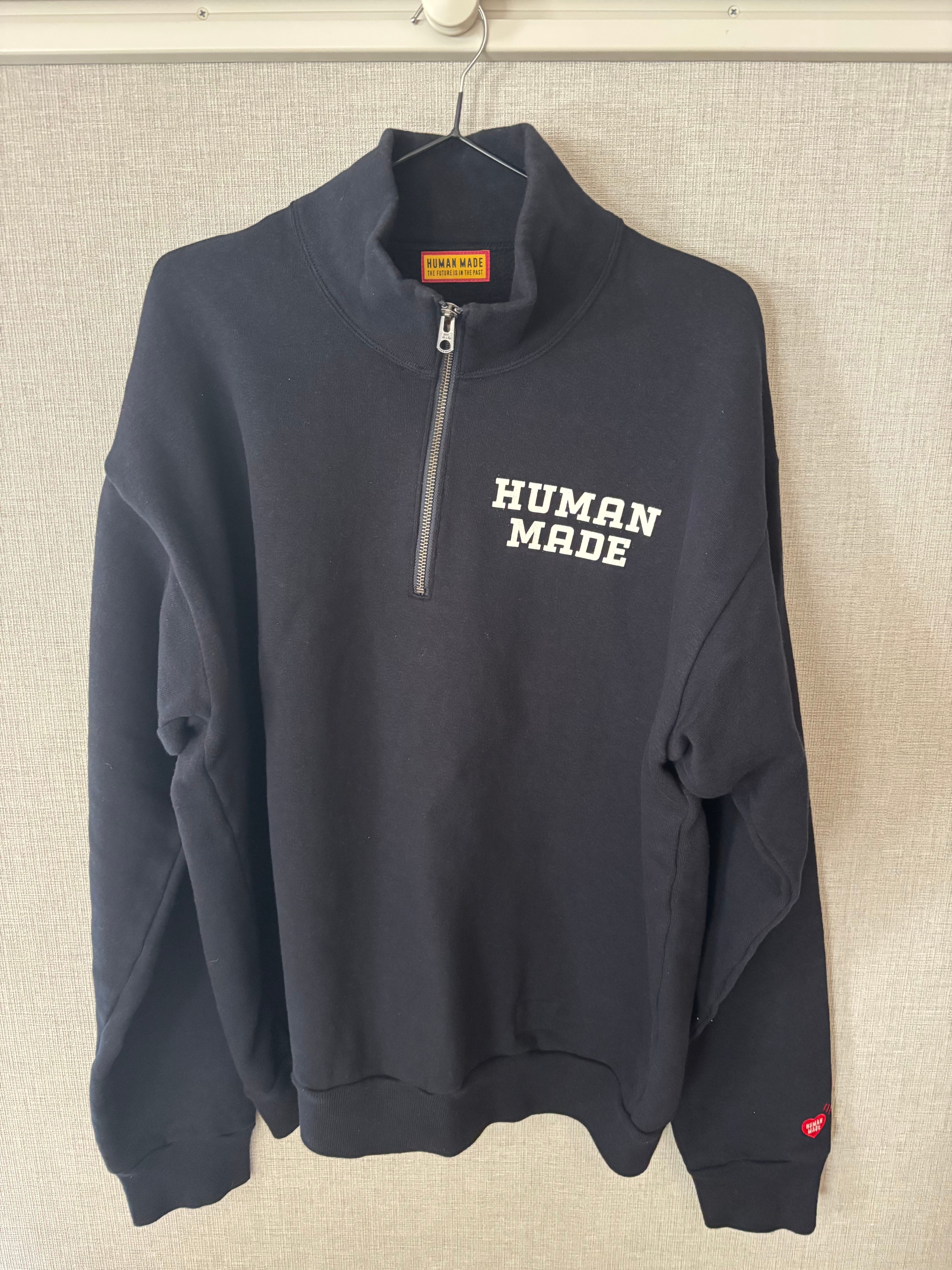 ヒューマンメイド ハーフジップ スウェットシャツ "ネイビー"
