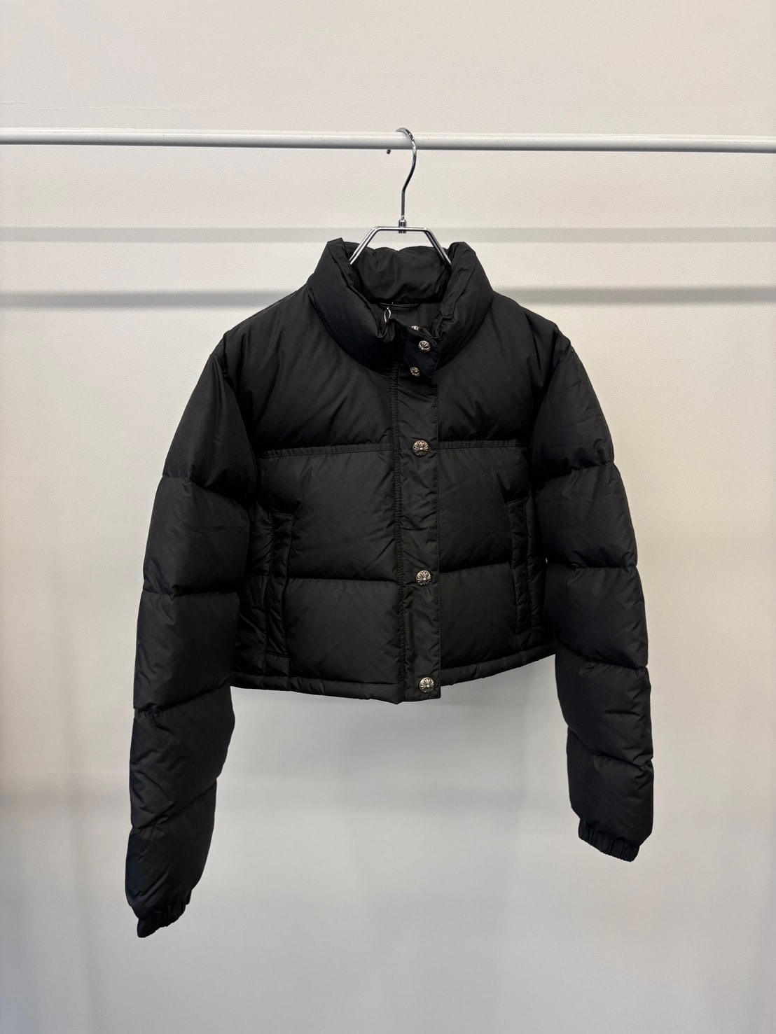 Chrome Hearts Cropped CH Plus Monogram Puffer Down Jacket "Black"