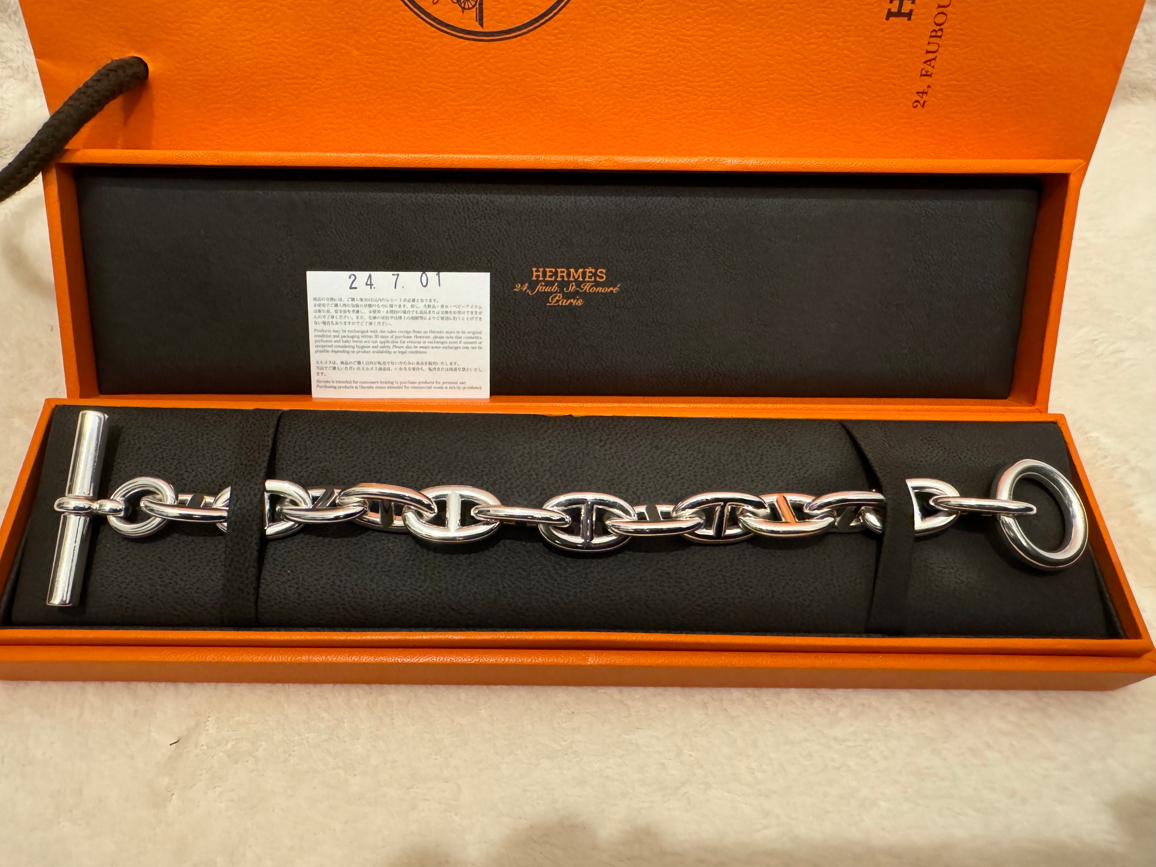 Hermes Chaine D'ancre TGM Bracelet "Silver"