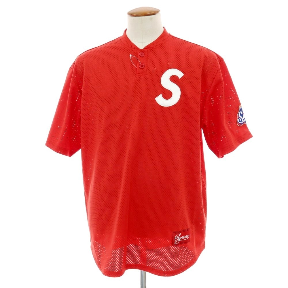 【中古】シュプリーム Supreme 2025年春夏 S Logo Baseball Henley ポリエステル 半袖Tシャツ レッド【サイズM】【メンズ】