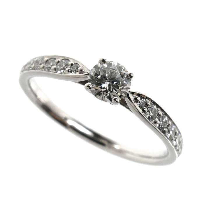 TIFFANY&Co. ティファニー Pt950プラチナ ハーモニー リング・指輪 ダイヤモンド0.24ct 9.5号 2.6g レディース【中古】【美品】