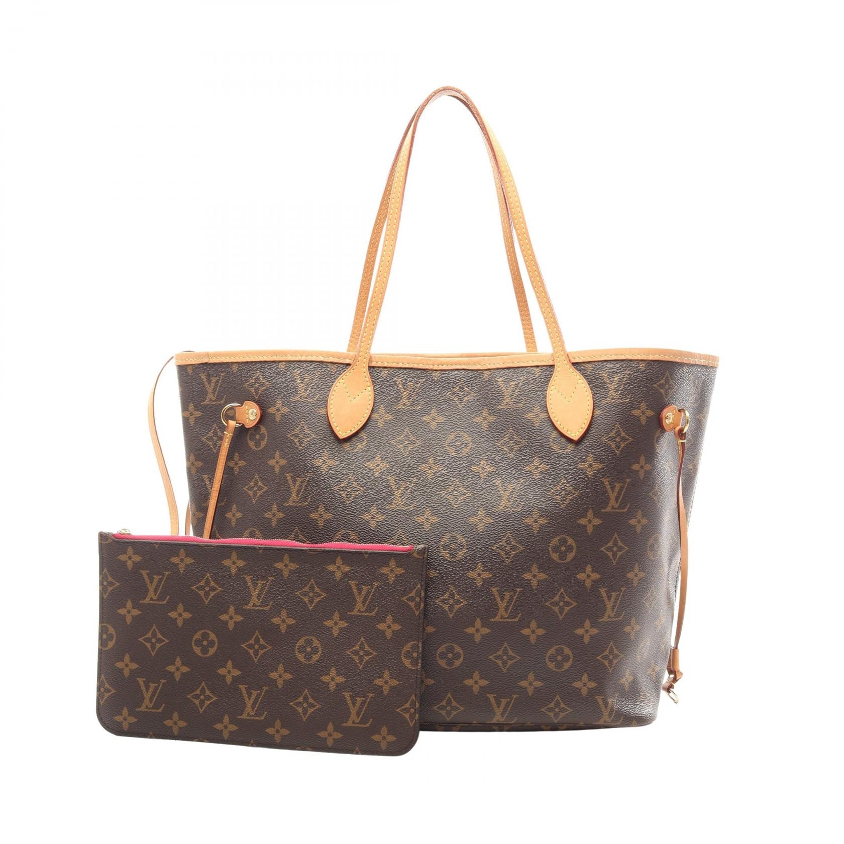 ルイ・ヴィトン LOUIS VUITTON ネヴァーフルMM トートバッグ バッグ PVCコーティングキャンバス レザー モノグラム ピヴォワンヌ レディース ブラウン系 M41178 【中古】