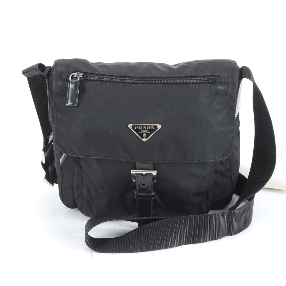 ■極美品 プラダ テスート ナイロントライアングルロゴショルダーバッグ