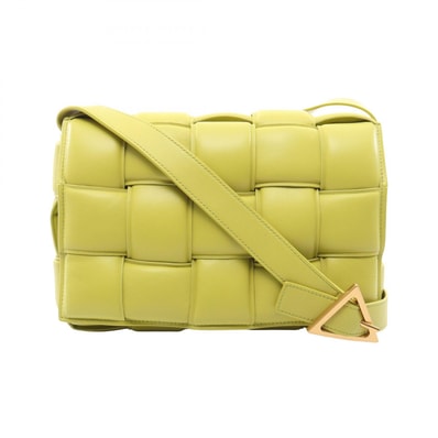 ボッテガヴェネタ BOTTEGA VENETA パデット カセット イントレチャート ショルダーバッグ バッグ レザー レディース イエロー系 591970 【中古】