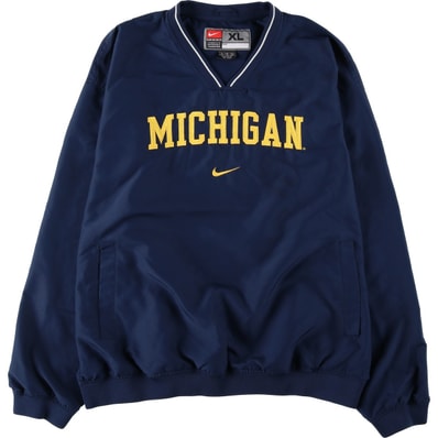古着 00年代 ナイキ NIKE TEAM MICHIGAN ミシガン大学 Vネック ウォームアッププルオーバー メンズXL相当/eaa620478