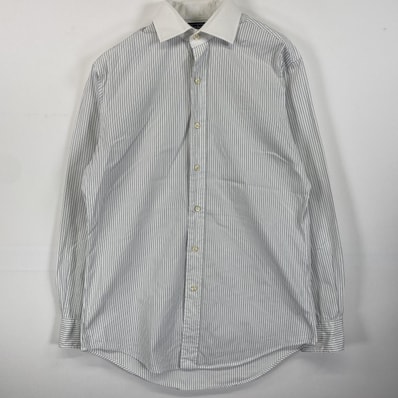 古着 90's/90年代 ポロバイラルフローレン Polo by Ralph Lauren 長袖シャツ ポニー無し 15 S-M ホワイト系 チェック メンズ
