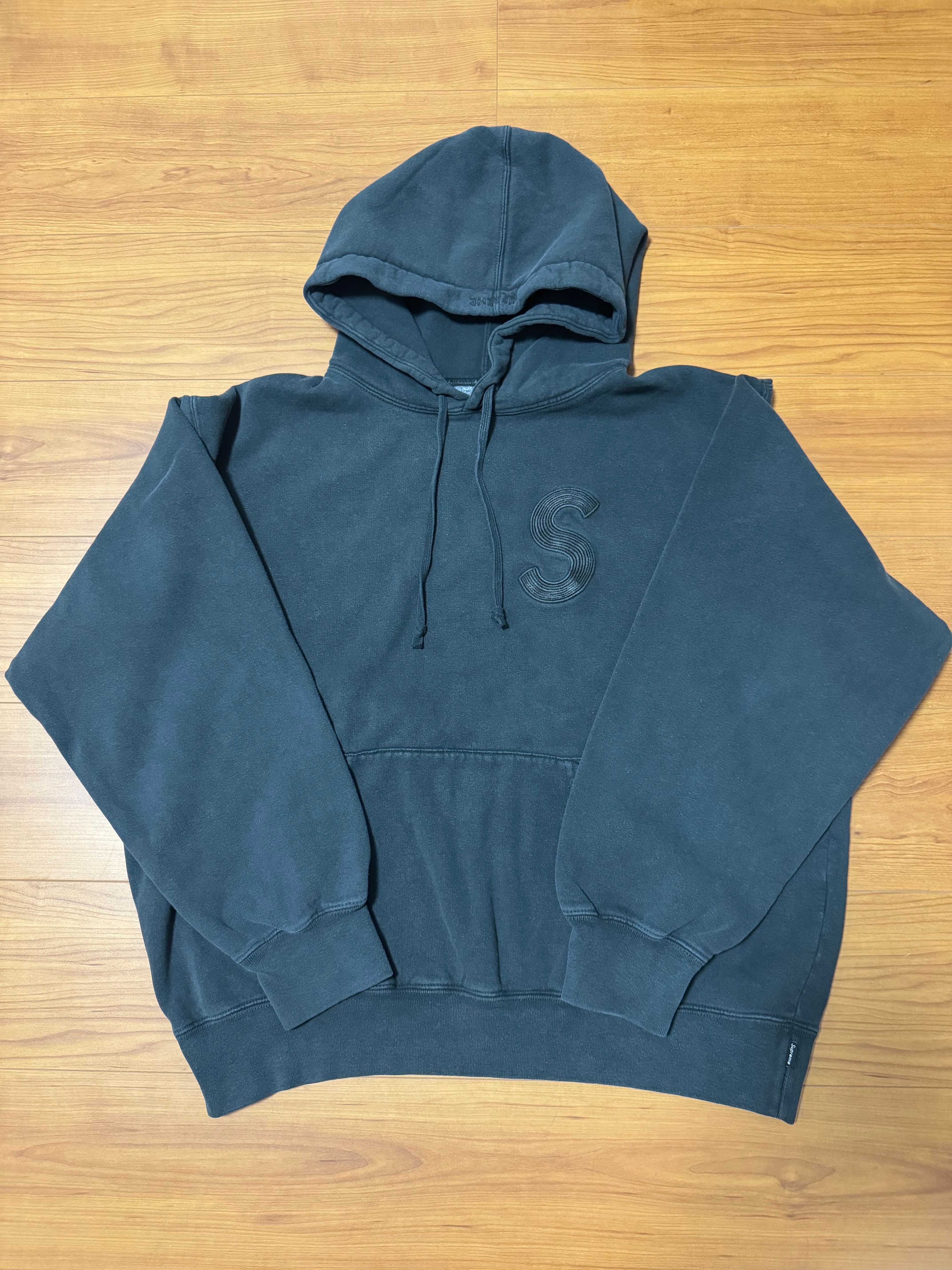 Supreme Overdyed S Logo Hooded Sweatshirt "Black"