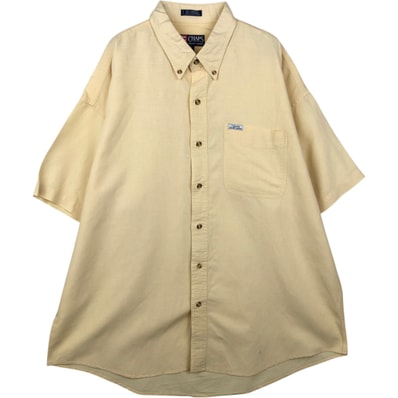古着 ラルフローレン Ralph Lauren CHAPS チャップス 半袖 リネン×コットン ボタンダウンシャツ メンズXL相当/eaa641801