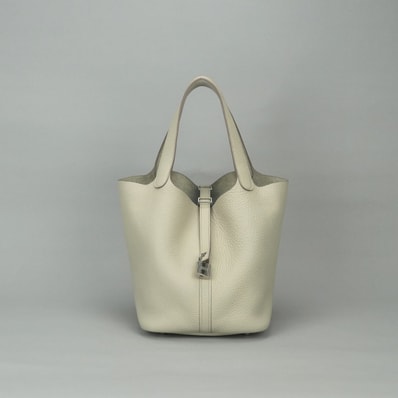 エルメス HERMES ピコタンロックMM ピコタンロック MM ピコタンロック22 バッグ トートバッグ トリヨンクレマンス クレ Craie ホワイト White 白 シルバー金具 ハンドバッグ