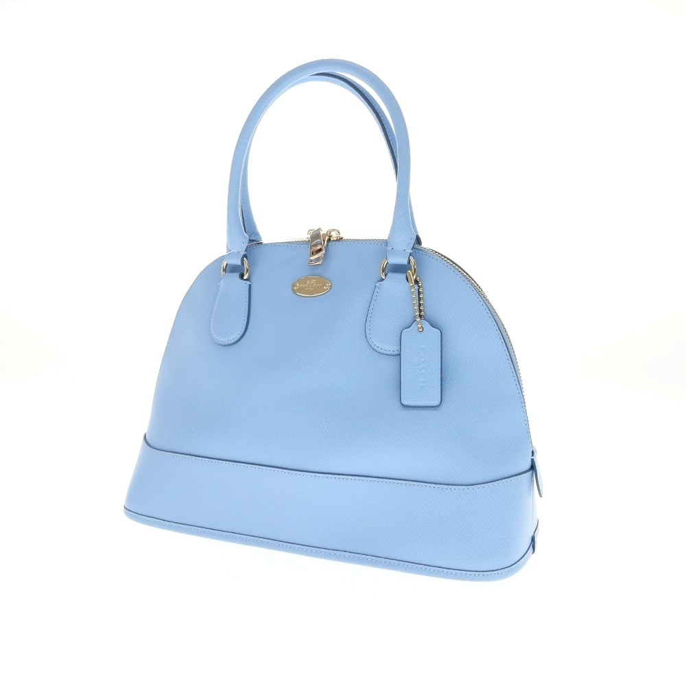 【中古】コーチ COACH レザー ハンドバッグ ライトブルー【WxH23xD11.5】【レディース】