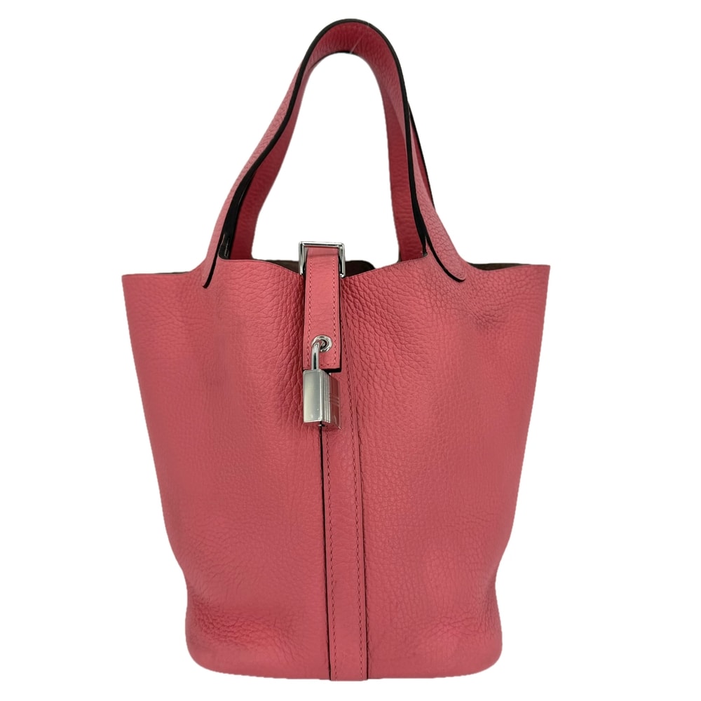 HERMES エルメス ハンドバッグ ピコタンロックPM A刻印 トリヨンクレマンス ピンク系 シルバー金具 レディース 2017年【中古品】