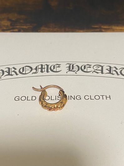 Chrome Hearts 22K Hoop Scroll Tiny Earrings "Gold"