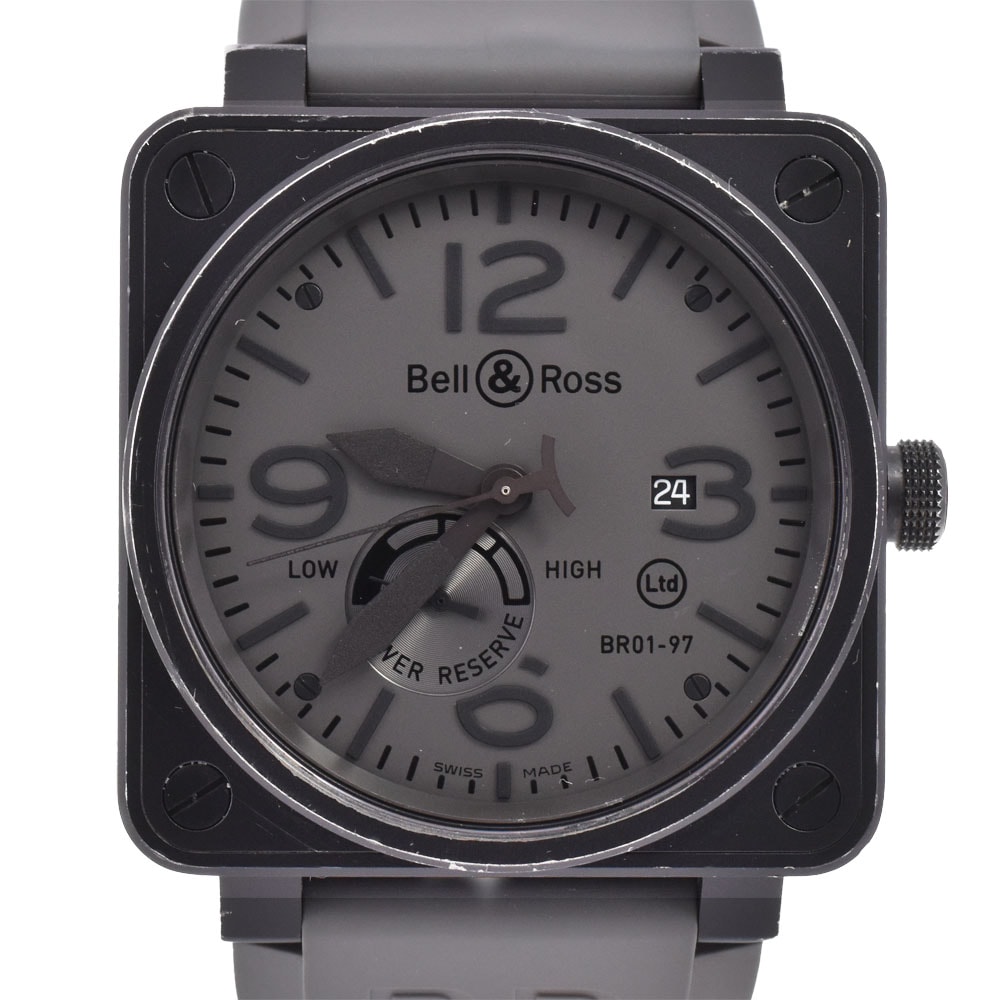 ベル&ロス Bell&Ross BR01-97-S コマンド パワーリザーブ デイト 世界500本限定 自動巻き メンズ 箱・保証書付き H#144840