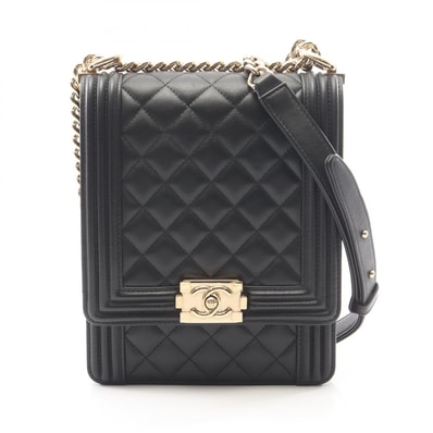 シャネル CHANEL ボーイシャネル マトラッセ ショルダーバッグ バッグ ラムスキン(羊革) レディース ブラック系 AS0130 【中古】