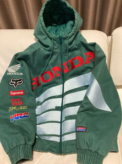 Supreme / Honda / Fox Racing Puffy Zip Up Work Jacket "Green"