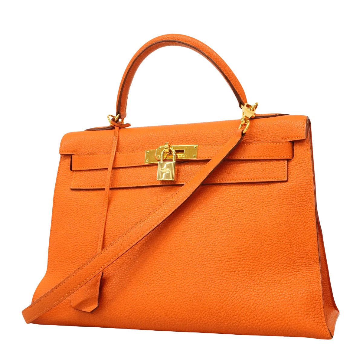 ★最終価格★SALE【6hb1352】エルメス ハンドバッグ ケリー32 トゴ オレンジ ゴールド金具 □H刻印 2wayバッグ【中古】レディース