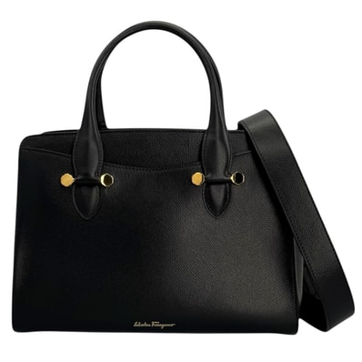 サルヴァトーレフェラガモ ショルダーバッグ レザー ブラック レディース Salvatore Ferragamo 中古