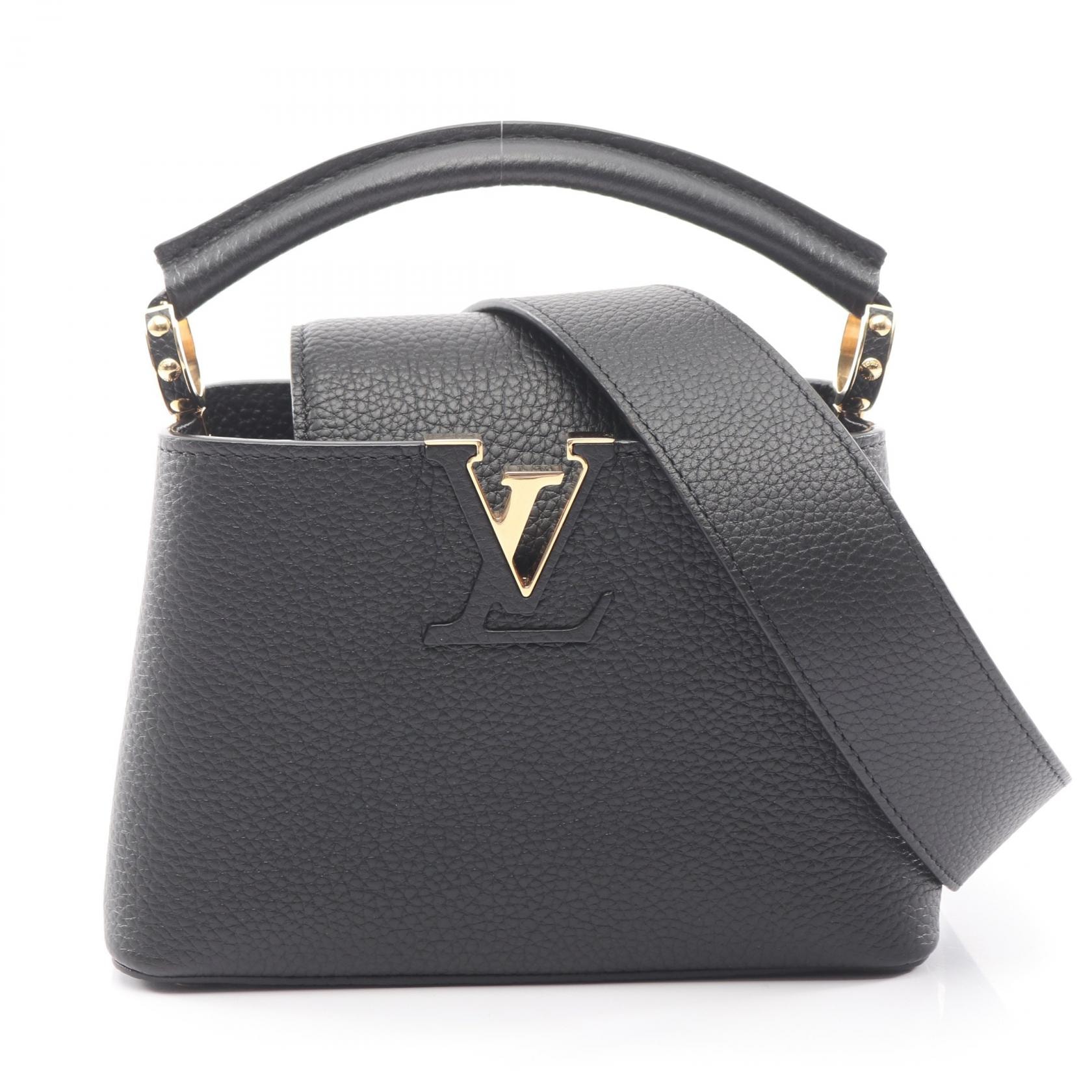 ルイ・ヴィトン LOUIS VUITTON カプシーヌMINI 2WAY ハンドバッグ バッグ レザー トリヨンレザー ノワール レディース ブラック系 M56071 【中古】