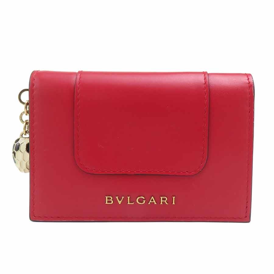 ブルガリ BVLGARI カードケース セルペンティ フォーエバー レザー レッド レディース【中古】 56896i