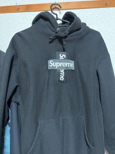 Supreme Cross Box Logo Hooded Sweatshirt "Black"