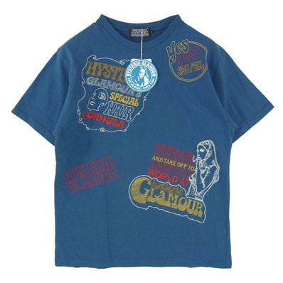 HYSTERIC GLAMOUR Hysteric Scratch Embroidered T-Shirt "Blue"