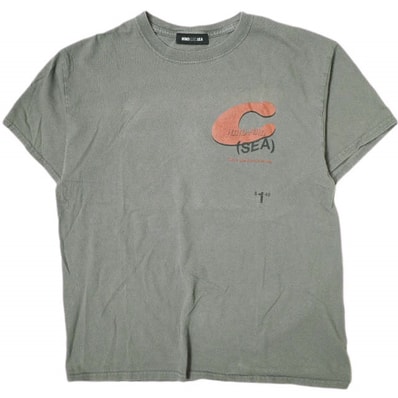 WIND AND SEA x pen public ウィンダンシー ペンパブリック 別注 グラフィックプリントTシャツ L程度 グレー 半袖 ロゴ 熊谷隆志 トップス g15095