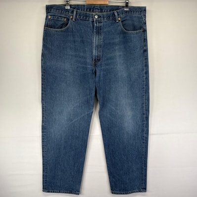 古着 リーバイス Levi's デニム パンツ ジーンズ テーパード 550 ジッパーフライ 大きいサイズ 5ポケット W44 L32 ブルー系 メンズ