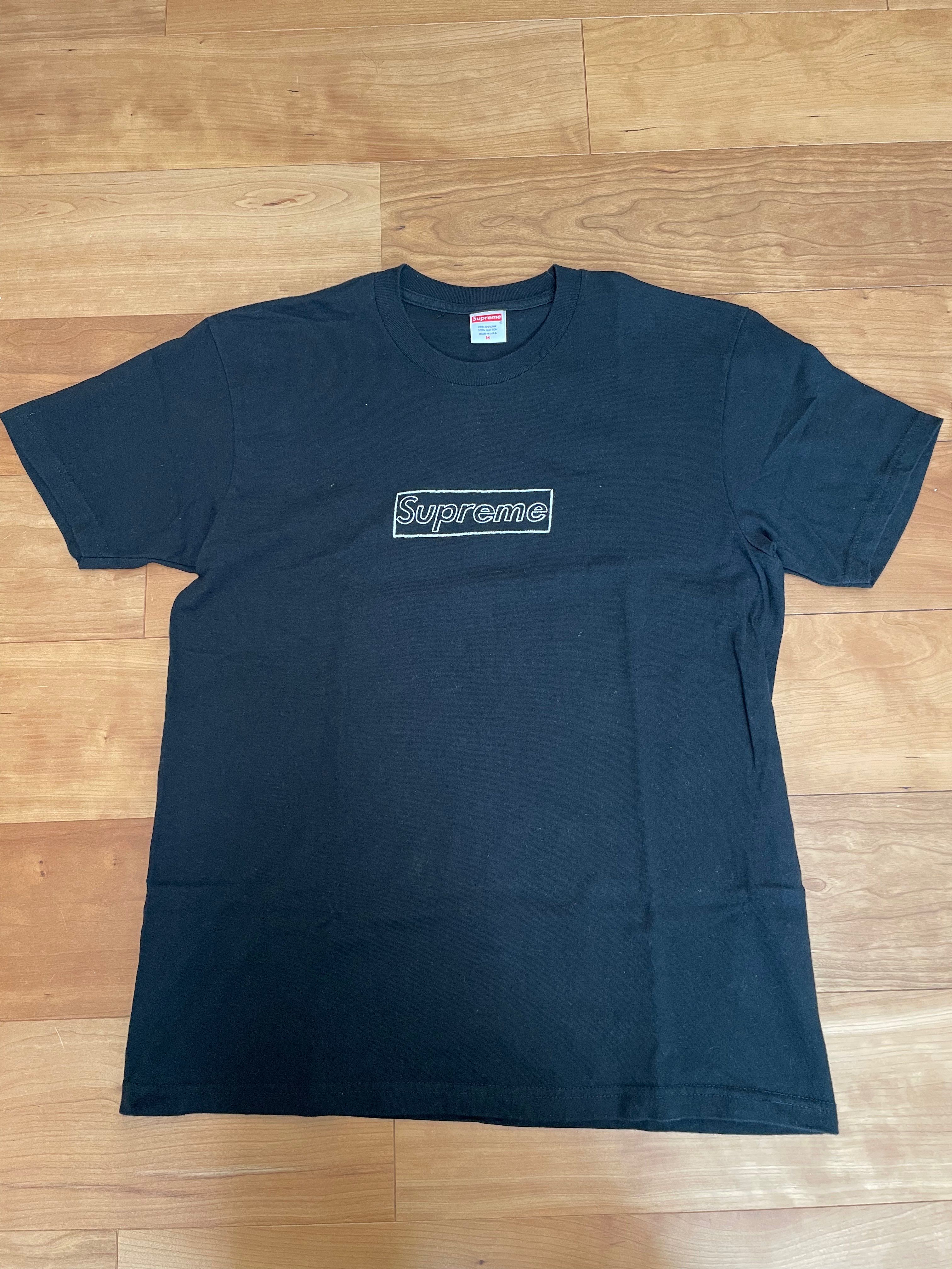 Supreme KAWS Chalk Logo Tee "Black"