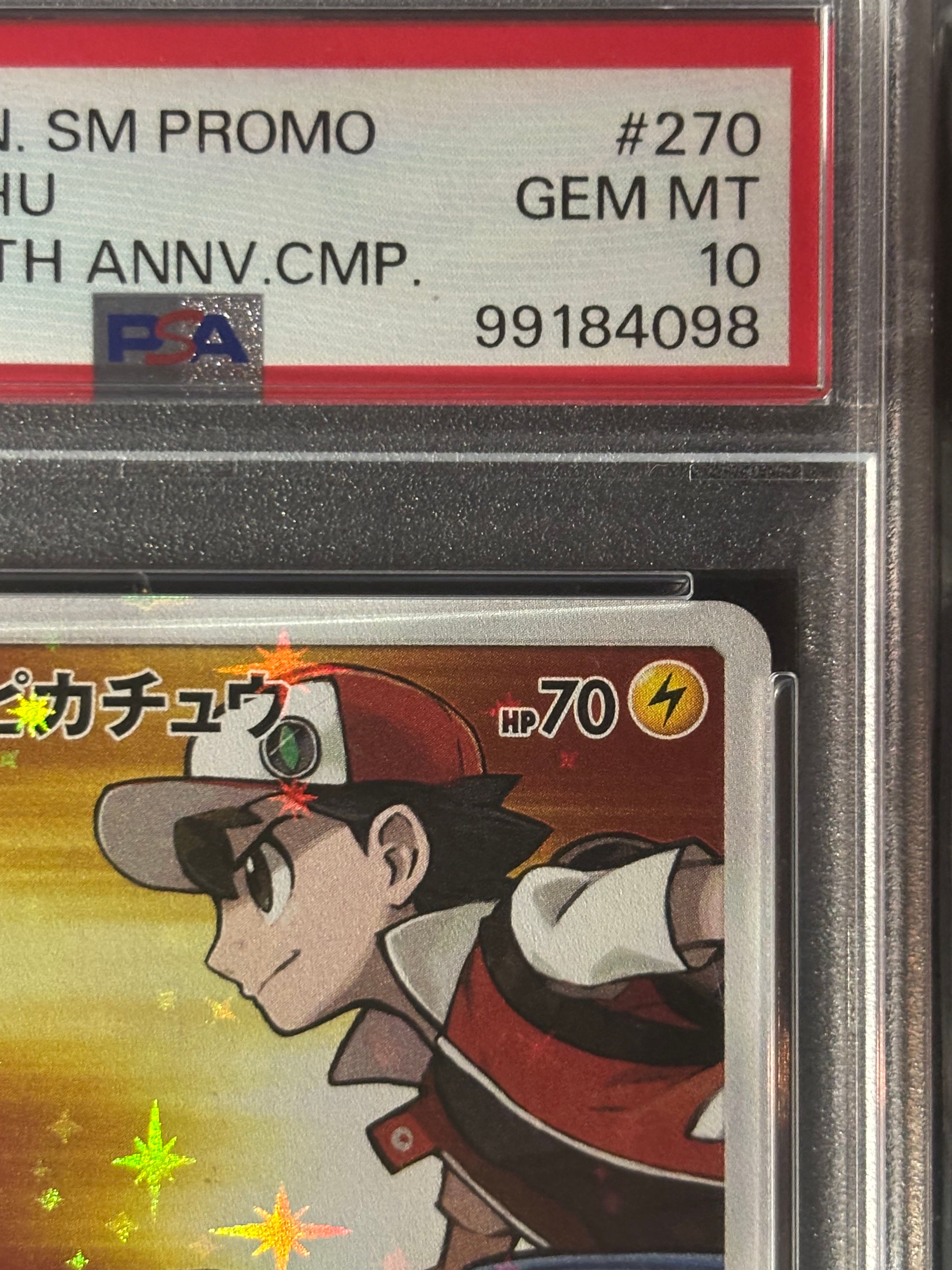 pokemon red and pikachu card Red's Pikachu PSA9
