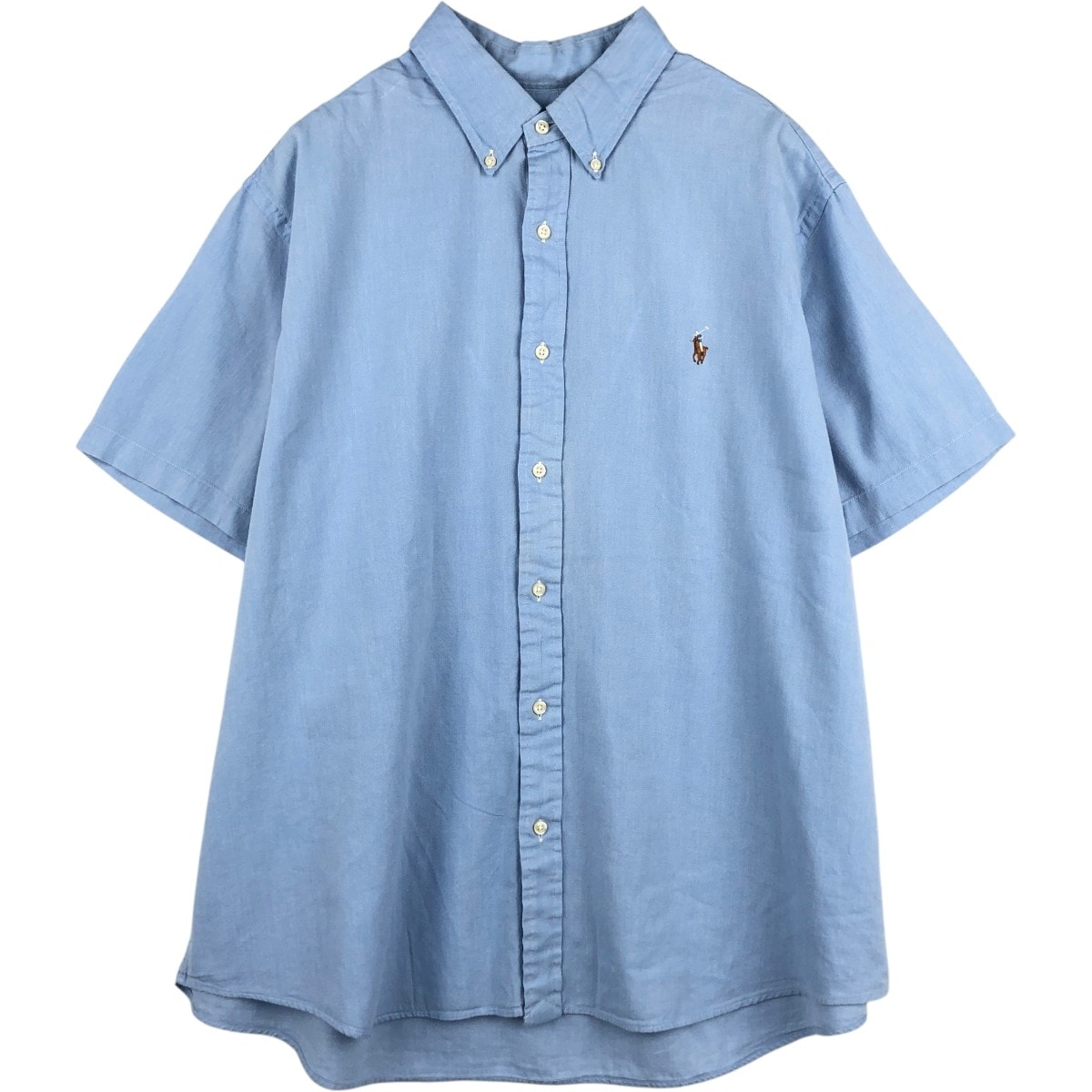 古着 ラルフローレン Ralph Lauren CLASSIC FIT CHAMBRAY OXFORD 半袖 ボタンダウンシャツ メンズXXL相当/eaa674511