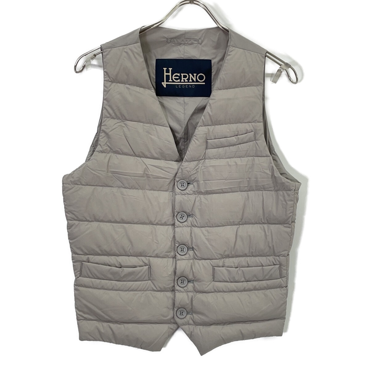 ヘルノ Pl002ULE-19288-1800 アイスグレー インナー ダウン ジレ 44