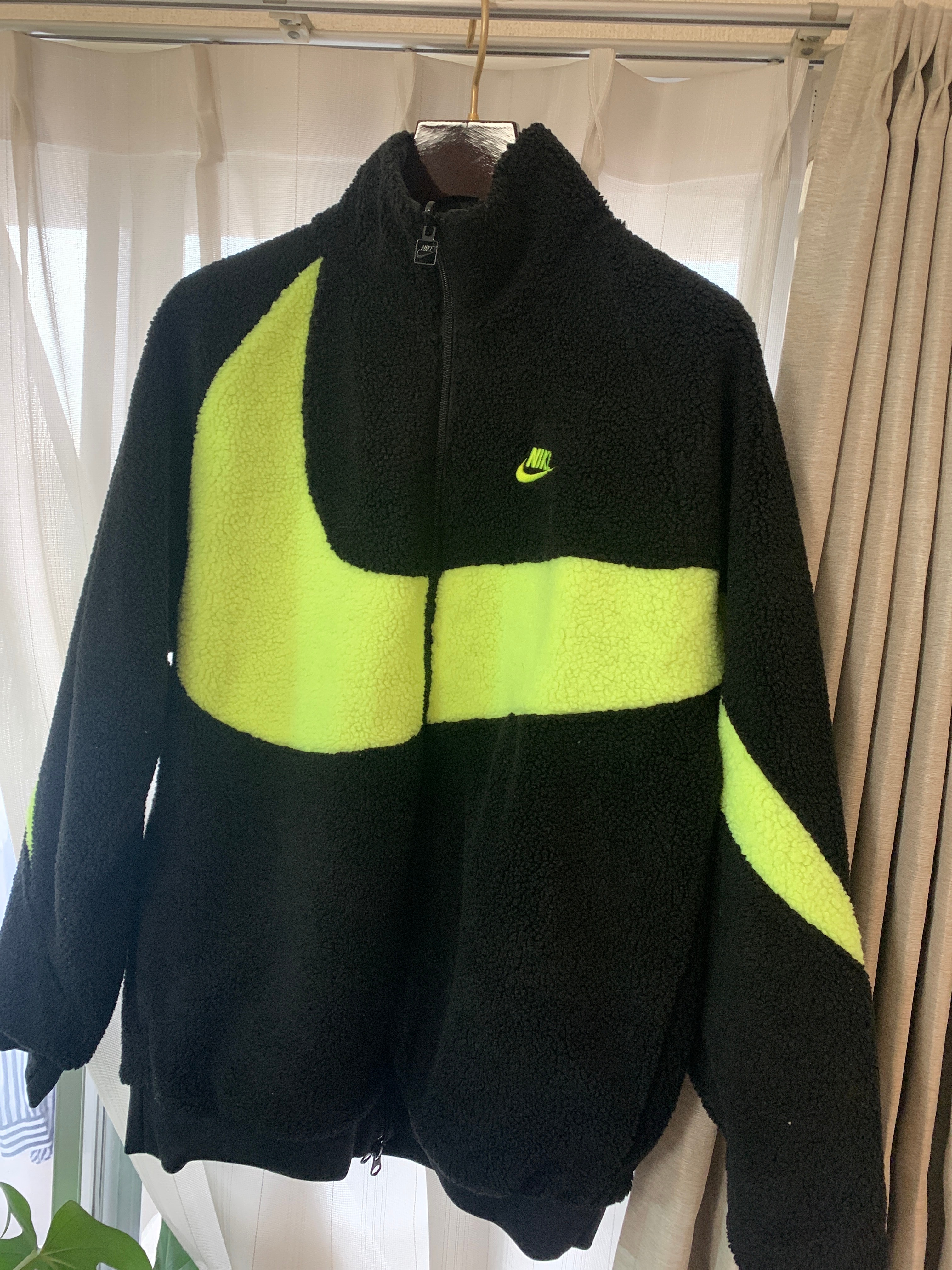 Nike Big Swoosh Reversible Boa Jacket"Black Neon"