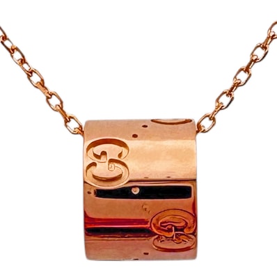 グッチ アイコン ネックレス 18金 K18ピンクゴールド レディース GUCCI 中古
