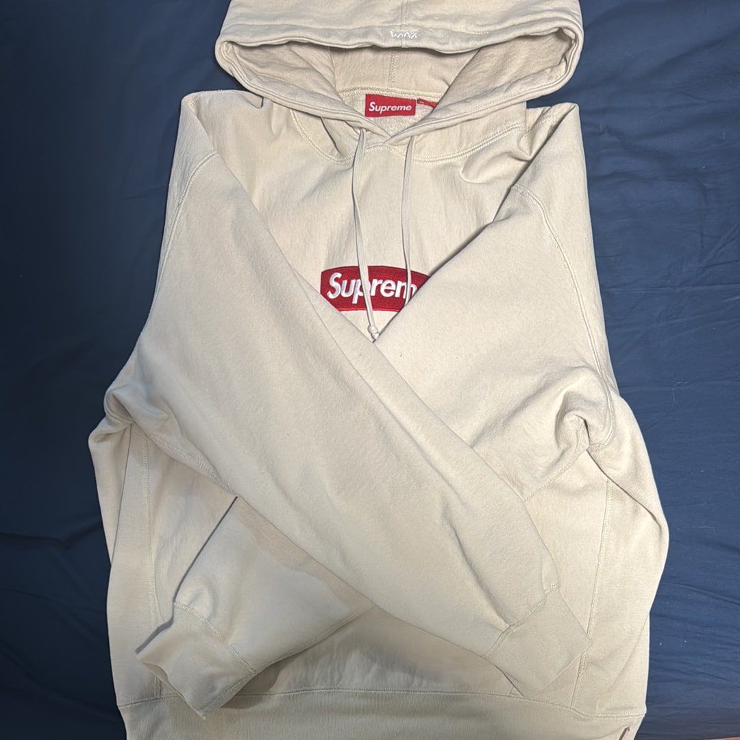 Supreme Box Logo Hooded Sweatshirt "Stone" (24FW)