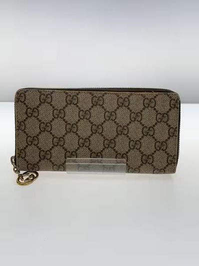 GUCCI GG Plus Zip Around Wallet "Beige/Brown"
