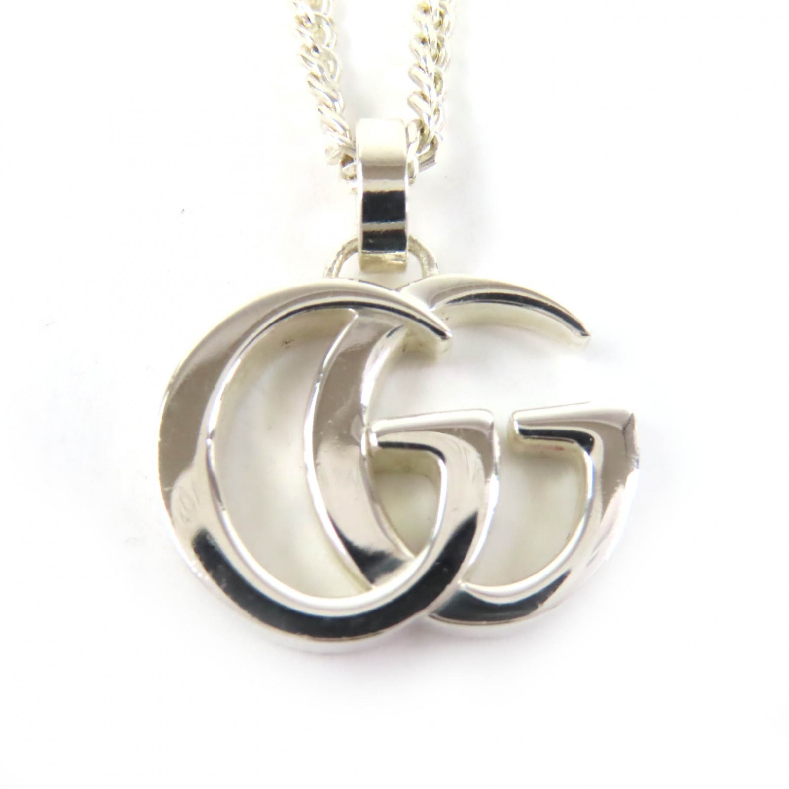 美品 グッチ ネックレス ダブルG ペンダント ネックレス 925 814914