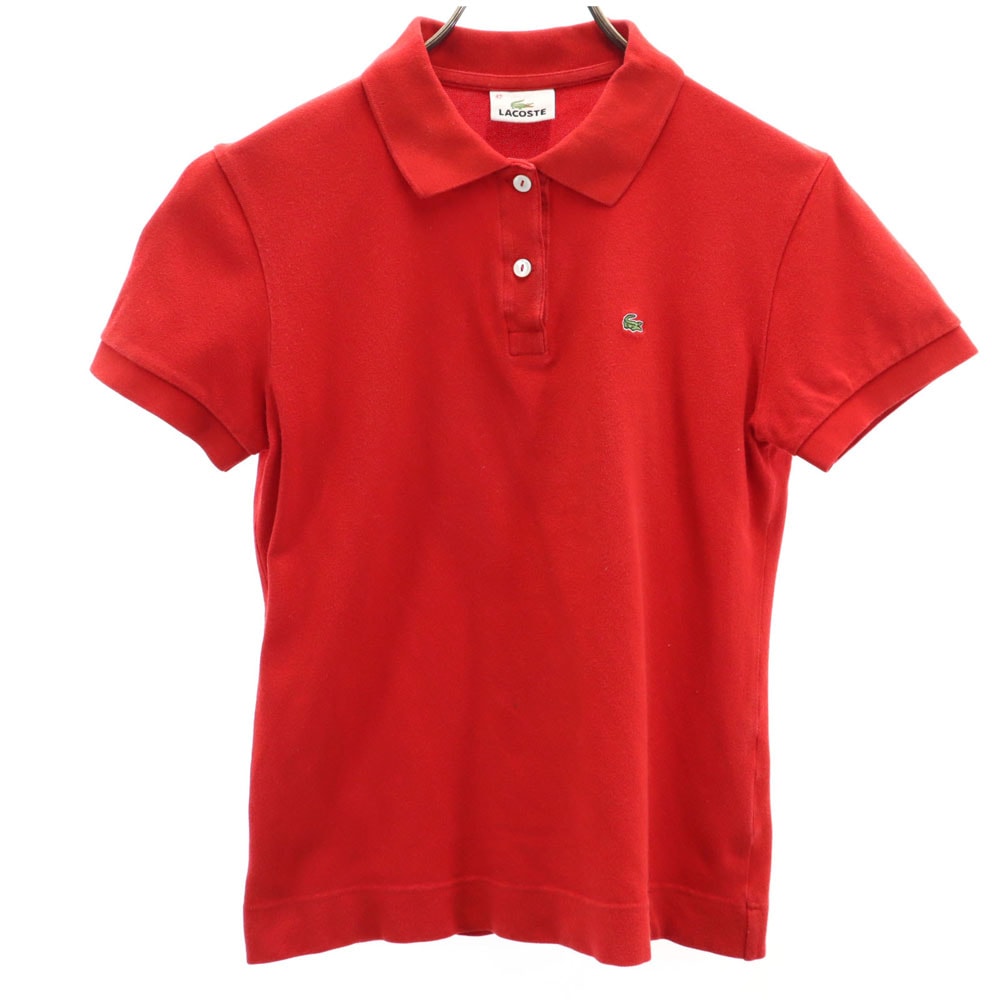 LACOSTE ラコステ 半袖 ポロシャツ 42 レッド 鹿の子